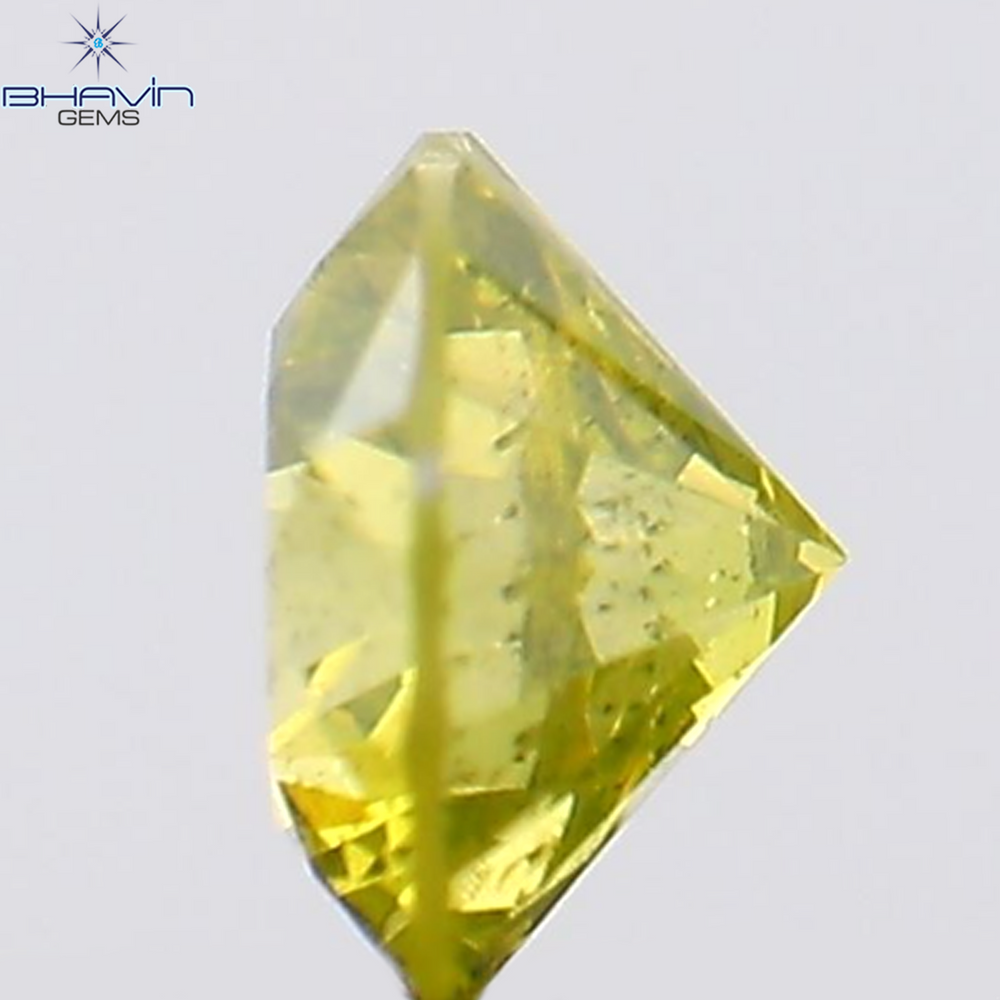 0.15 CT Round Shape Natural Diamond Green Yellow Color SI2 Clarity (3.33 MM)