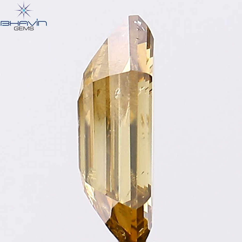 1.58 CT Hexagon Shape Natural Diamond Champagne Color I1 Clarity (10.80 MM)