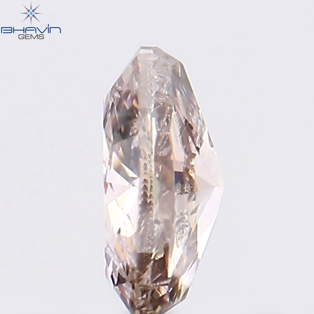 0.27 CT Oval Shape Natural Diamond Brown-Pink Color SI1 Clarity (4.66 MM)