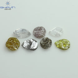 1.05 CT、ノーカット ポルキ シェイプ、天然ダイヤモンド、ブルー カラー、I3 クラリティ (5.42 MM)