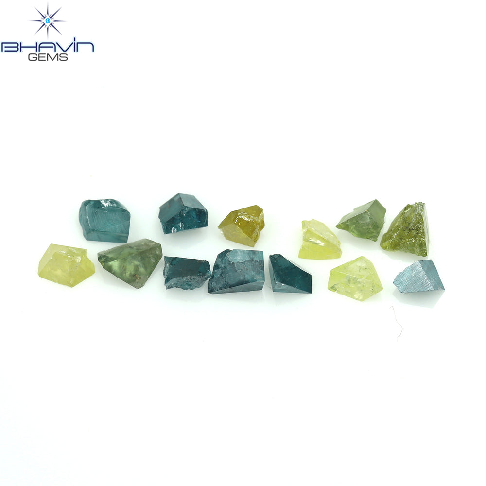 1.14 CT/13 PCS Rough Shape Enhanced Mix Color Natural Diamond I3 Clarity (3.30 MM)