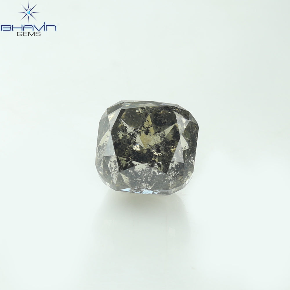 1.11 CT Cushion Shape Natural Loose Diamond Salt And pepper Color I3 Clarity (5.09 MM)