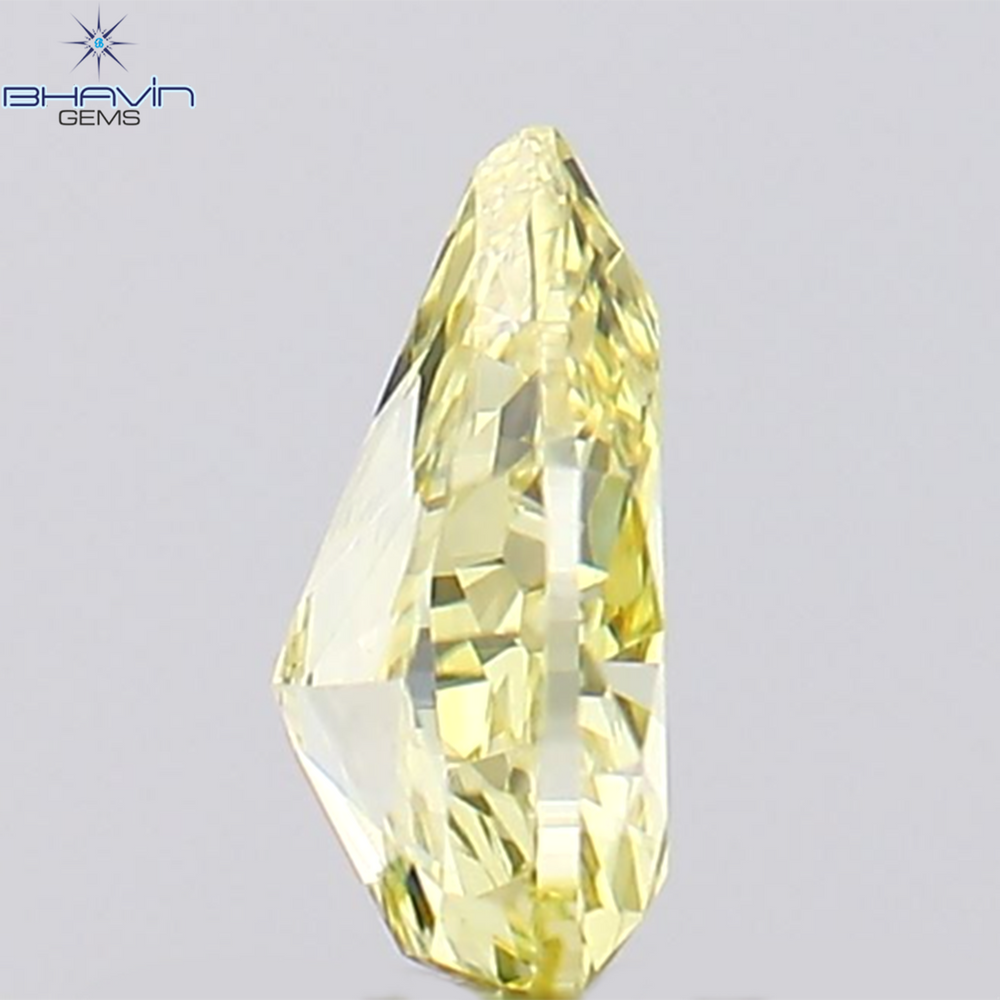 0.29 CT Pear Shape Natural Diamond Yellow Color VS1 Clarity (5.18 MM)