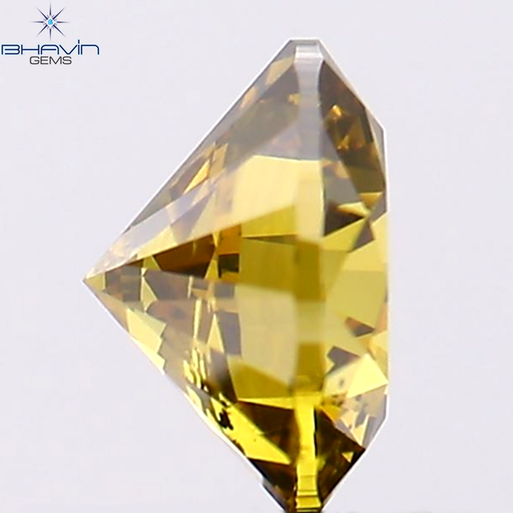 1.02 CT Round Shape Natural Diamond Orange Brown Color SI2 Clarity (6.33 MM)