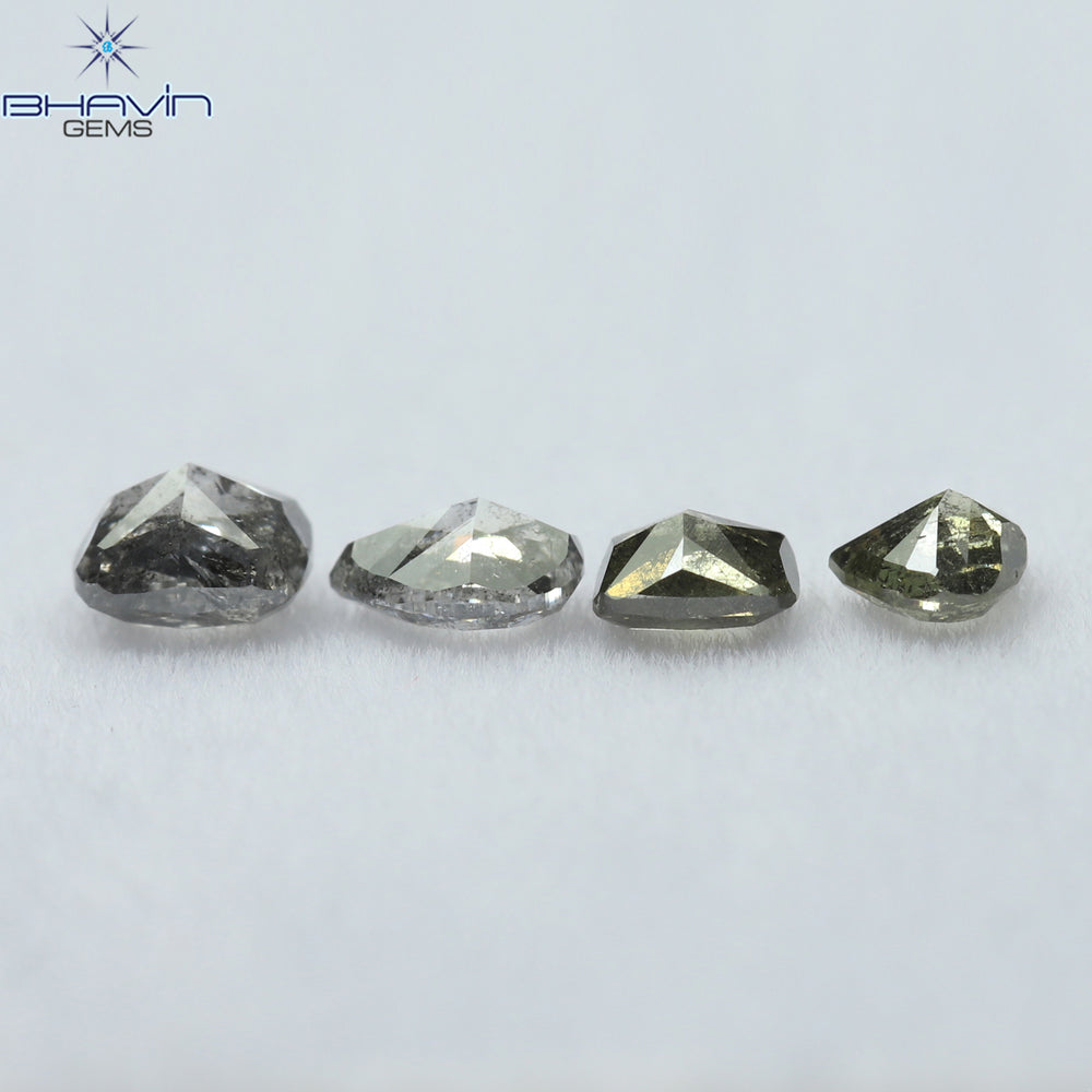 0.48 CT/4 PCS Mix Shape Natural Diamond Salt And Pepper Color I3 Clarity (3.31 MM)