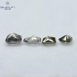 0.48 CT/4 PCS Mix Shape Natural Diamond Salt And Pepper Color I3 Clarity (3.31 MM)