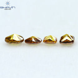 0.48 CT/4 PCS Mix Diamond Natural diamond Orange Diamond VS1 Clarity (3.82 MM)