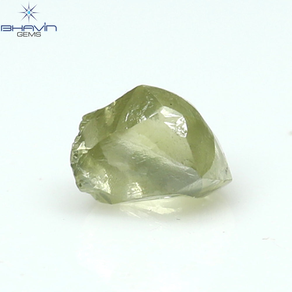 0.54 CT Rough Shape Natural Diamond Green Yellow Color SI Clarity (4.86 MM)