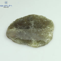 18.75 CT Slice Shape Natural Diamond Salt And Pepper Color I3 Clarity (31.00 MM)