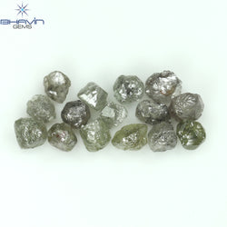 4.08 CT/23 PCS Rough Shape Salt And Pepper Color Natural Diamond I3 Clarity (3.51 MM)
