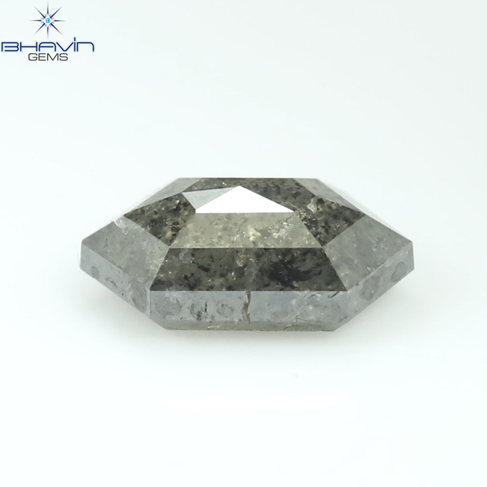 0.80 CT Hexagon Shape Natural Loose Diamond Salt And pepper Color I3 Clarity (7.10 MM)