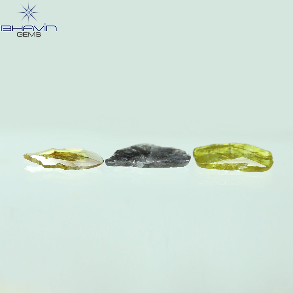 1.16 CT/3 Pcs Rosecut Polki Shape Natural Diamond  Fancy Color I3 Clarity (8.92 MM)