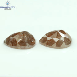2.86 CT/2 Pcs Pear Shape Natural Loose Diamond Peach Color I3 Clarity (8.13 MM)