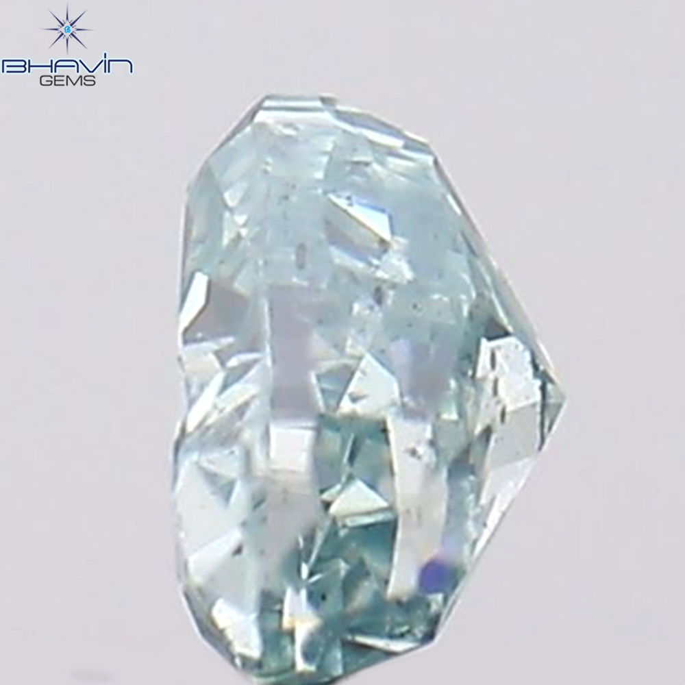 0.11 CT Heart Shape Natural Diamond Greenish Blue Color SI1 Clarity (2.70 MM)
