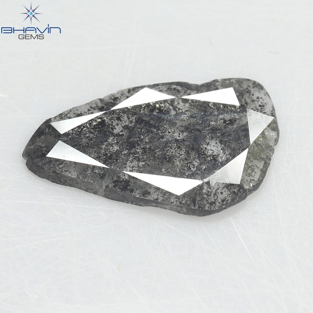 1.26 CT Slice Shape Natural Diamond Salt And Papper Color I3 Clarity (13.20 MM)