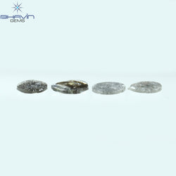 0.98 CT/4 Pcs Mix Slice Shape Natural Diamond  Salt And Pepper Color I3 Clarity (6.44 MM)