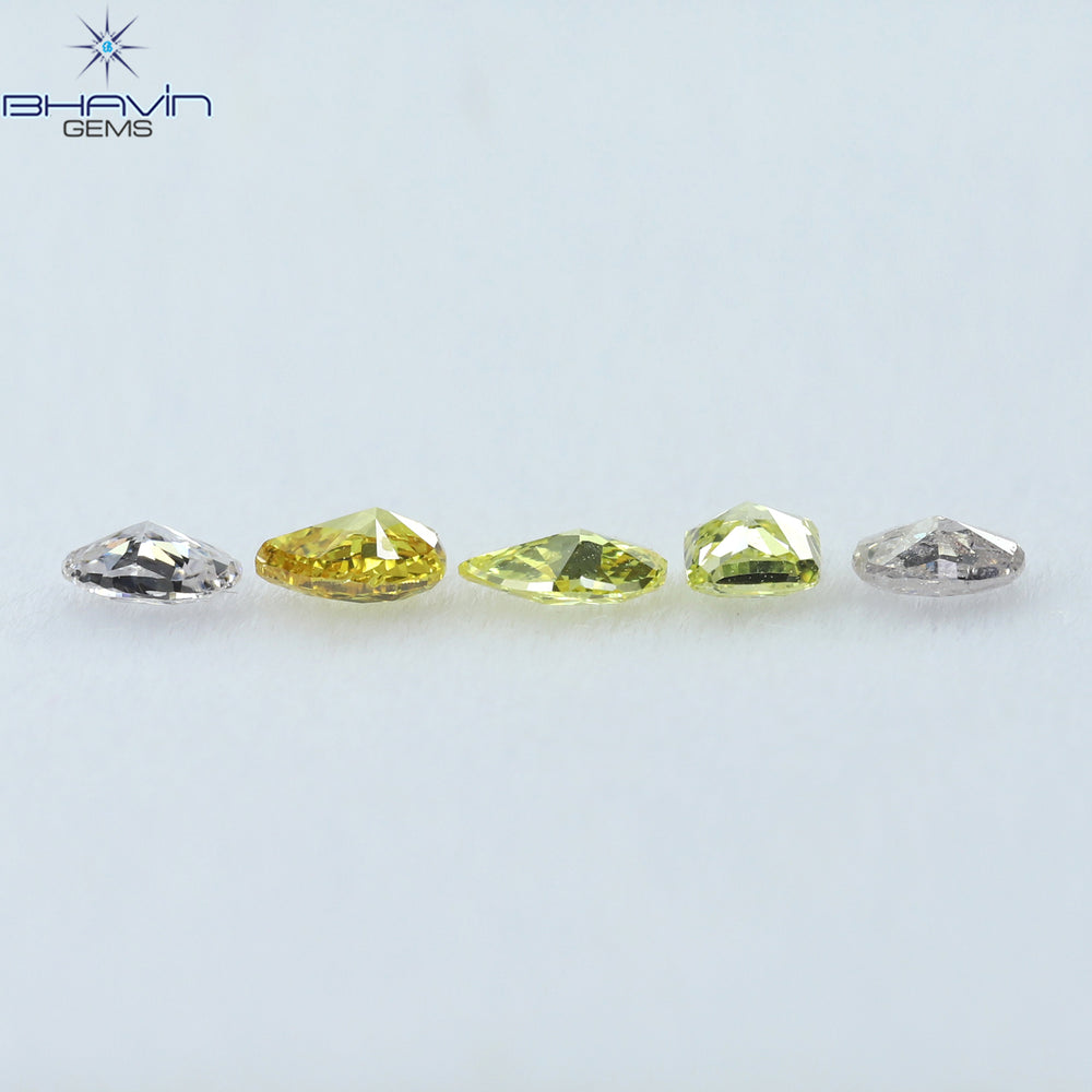0.35 CT/5 Pcs Mix Shape Natural Diamond Mix Color VS2 Clarity (3.26 MM)