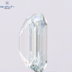 0.39 CT Emerald Shape Natural Diamond Greenish Blue Color VS1 Clarity (4.86 MM)