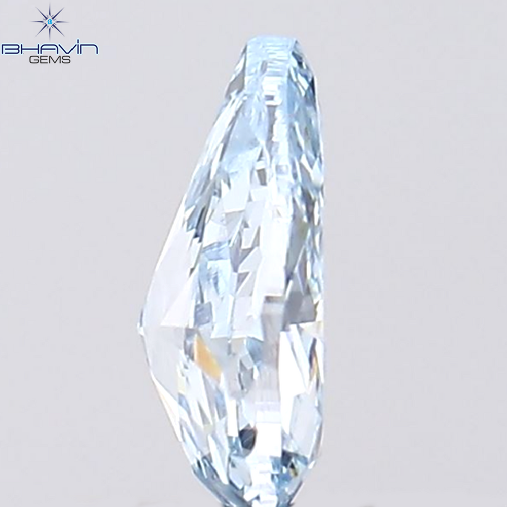 0.44 CT Pear Shape Natural Diamond Blue Color VS1 Clarity (6.33 MM)