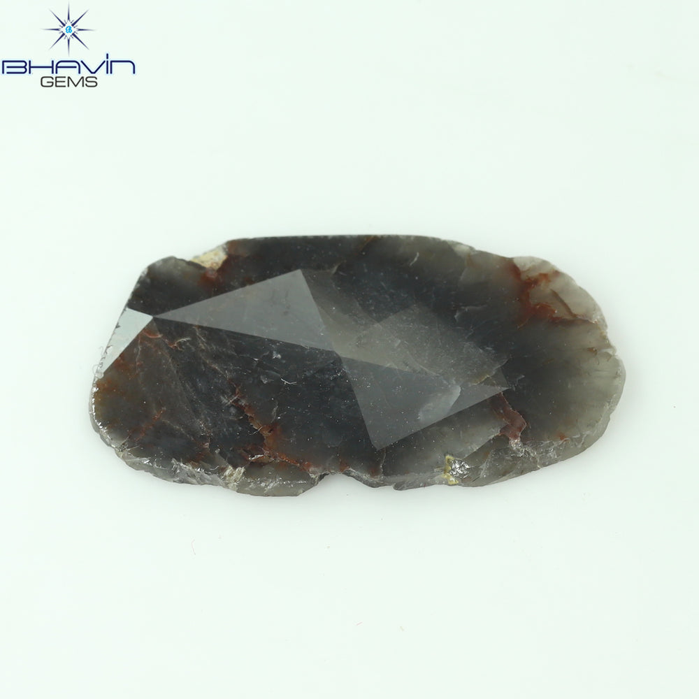 4.21 CT Slice Shape Natural Diamond Brown Gray Color I3 Clarity (21.70 MM)