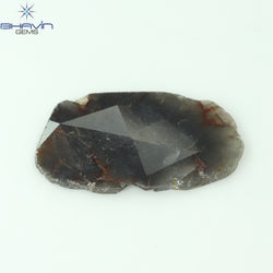 4.21 CT Slice Shape Natural Diamond Brown Gray Color I3 Clarity (21.70 MM)