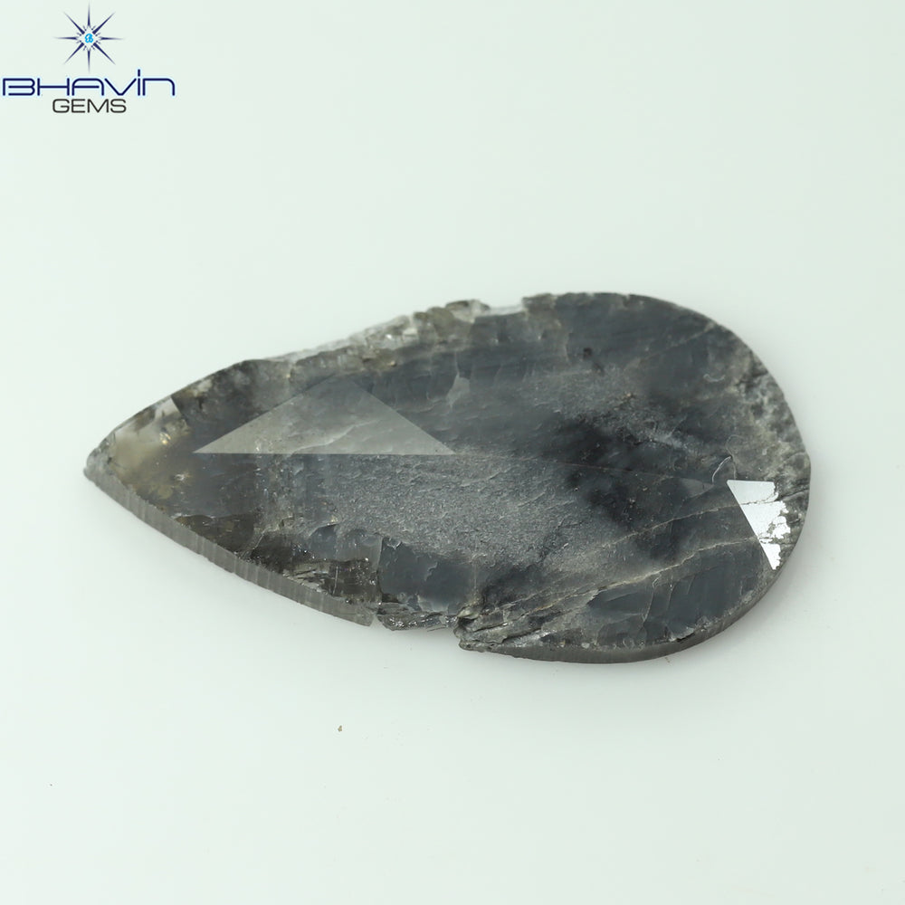 4.68 CT ペア スライス シェイプ ナチュラル ダイヤモンド グレー カラー I3 クラリティ (22.00 MM)