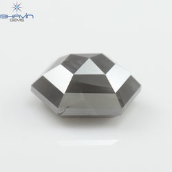 1.22 CT Hexagon Shape Natural Loose Diamond Gray Color I3 Clarity (7.32 MM)