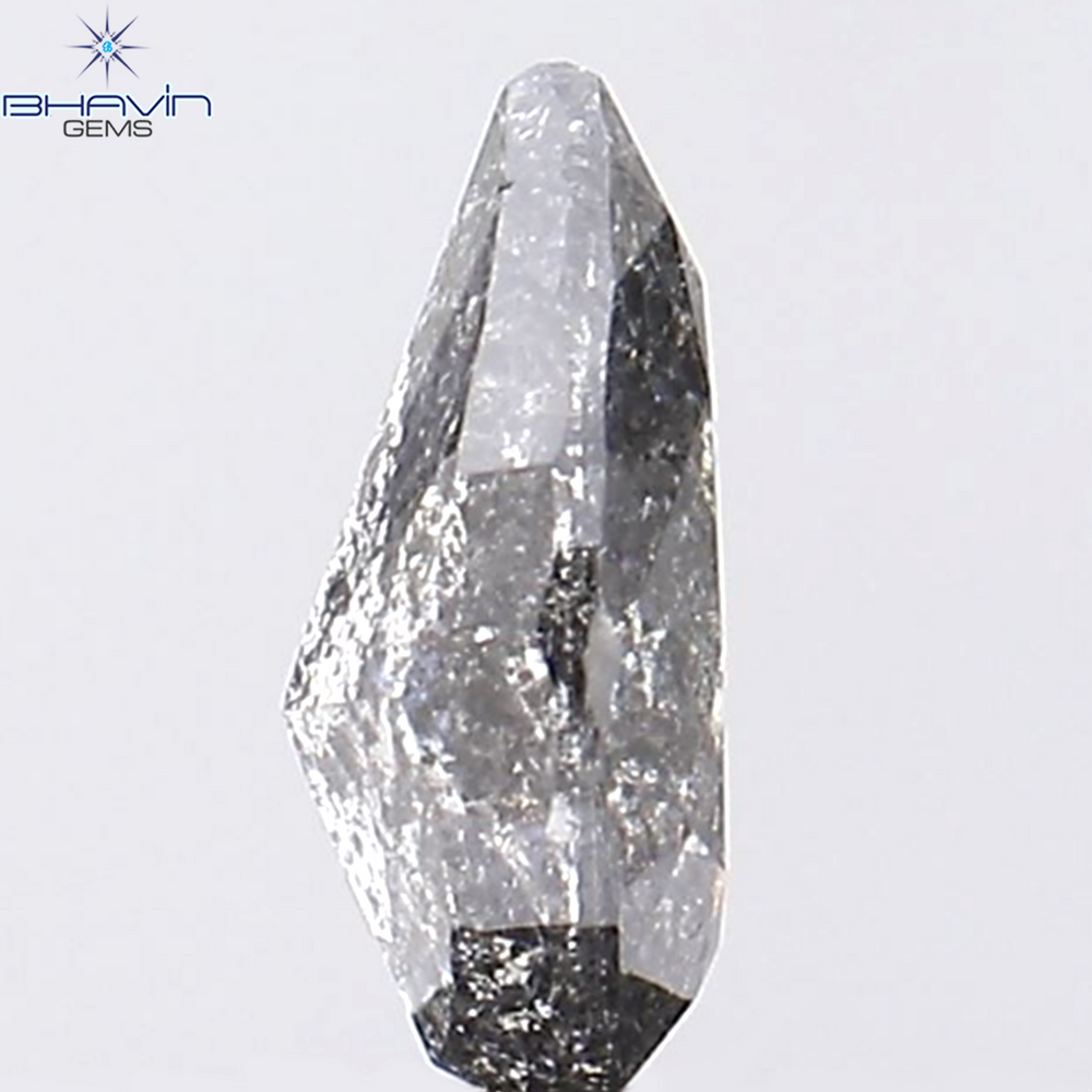 0.69 CT Pear Shape Natural Loose Diamond Salt And Pepper Color I3 Clarity (7.06 MM)