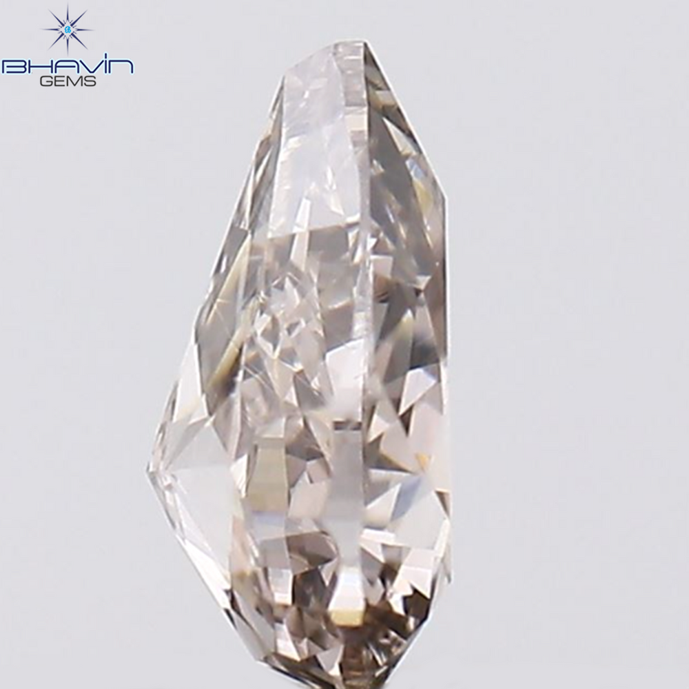 0.19 CT Pear Shape Natural Diamond Brown Pink Color VS1 Clarity (4.50 MM)