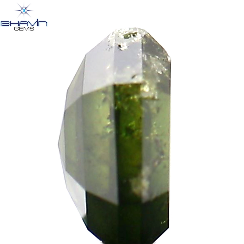 0.34 CT Hexagon Shape Natural Diamond Green Color I2 Clarity (4.56 MM)