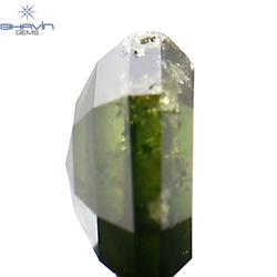 0.34 CT Hexagon Shape Natural Diamond Green Color I2 Clarity (4.56 MM)
