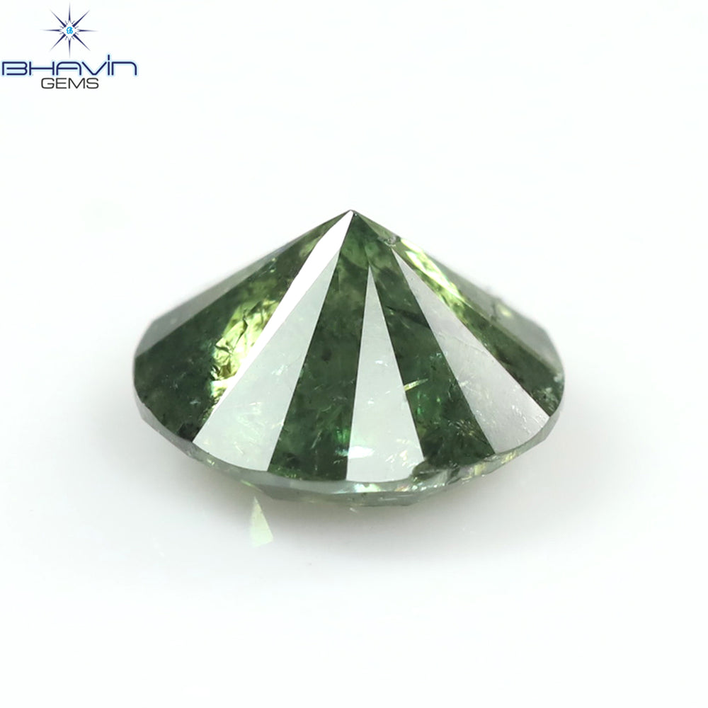 0.87 CT Round Diamond Natural Loose Diamond Green Color I3 Clarity (6.06 MM)
