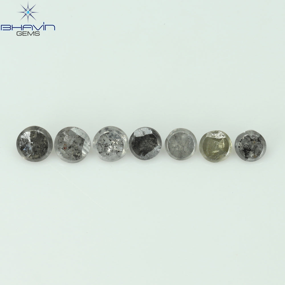 1.05 CT、ノーカット ポルキ シェイプ、天然ダイヤモンド、ブルー カラー、I3 クラリティ (5.42 MM)