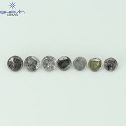 1.05 CT、ノーカット ポルキ シェイプ、天然ダイヤモンド、ブルー カラー、I3 クラリティ (5.42 MM)