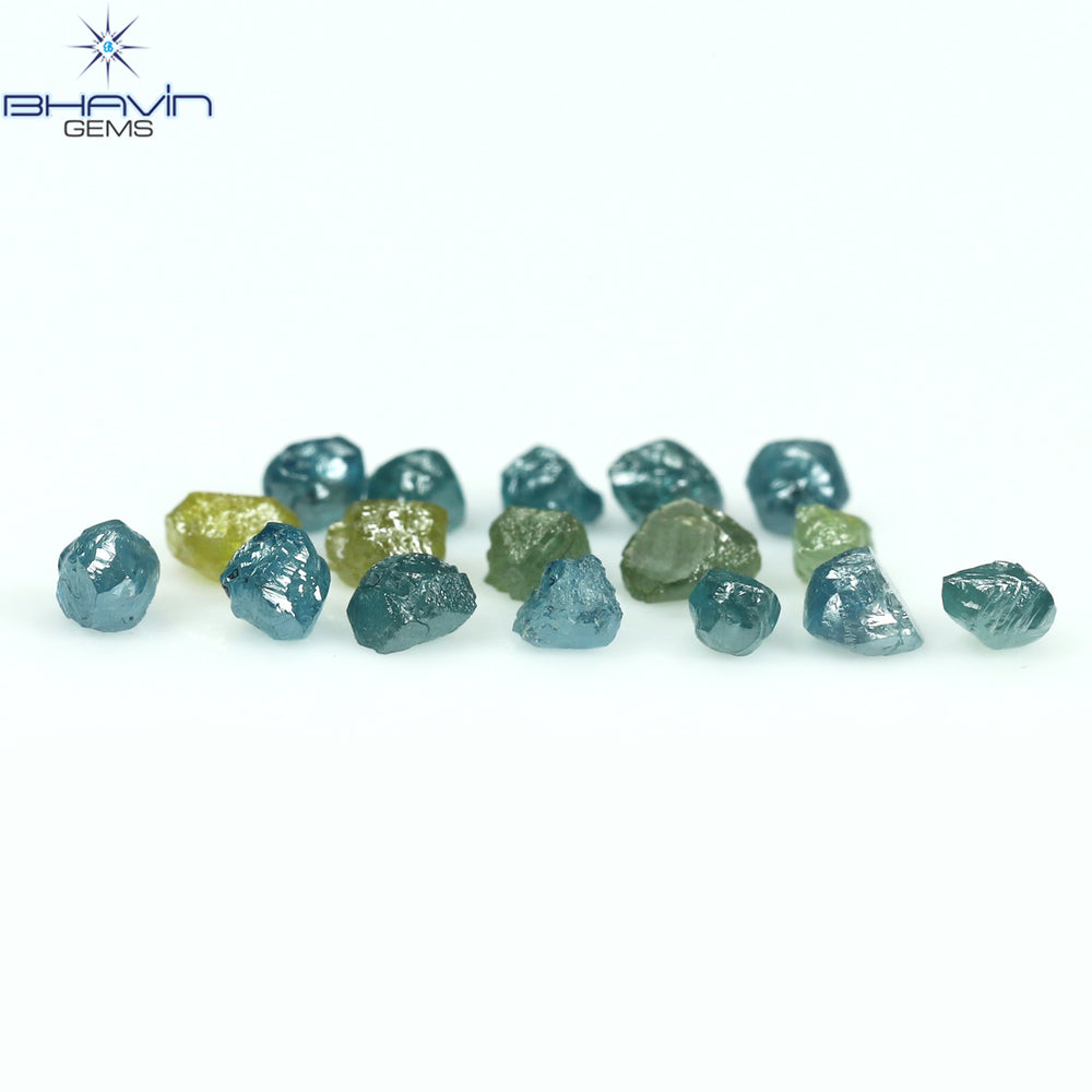 2.10 CT/17 PCS Rough Shape Enhanced Mix Color Natural Diamond I3 Clarity (3.22 MM)