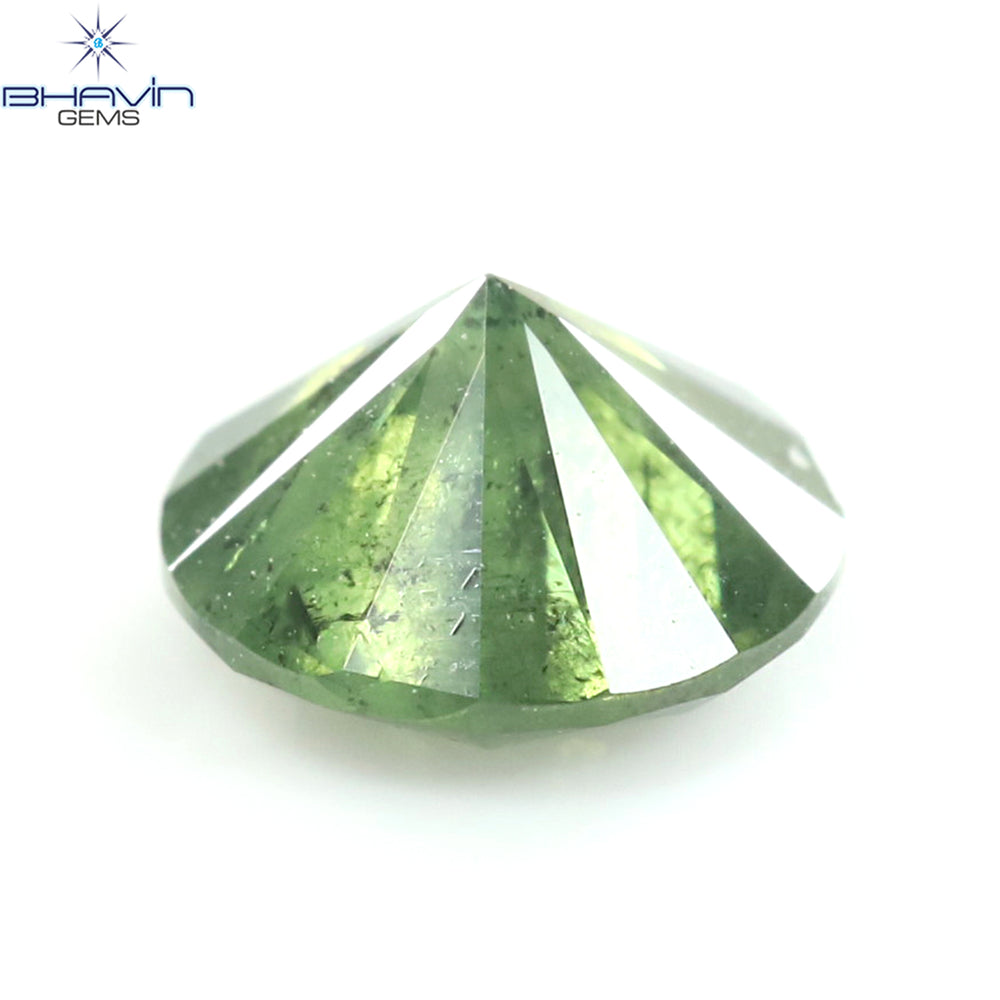 0.59 CT Round Diamond Natural Loose Diamond Green Color I3 Clarity (5.35 MM)