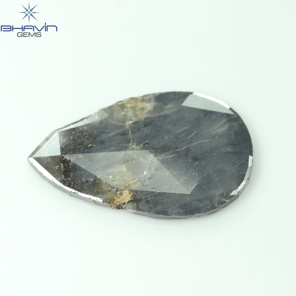 5.69 CT ペア スライス シェイプ ナチュラル ダイヤモンド グレー カラー I3 クラリティ (14.00 MM)