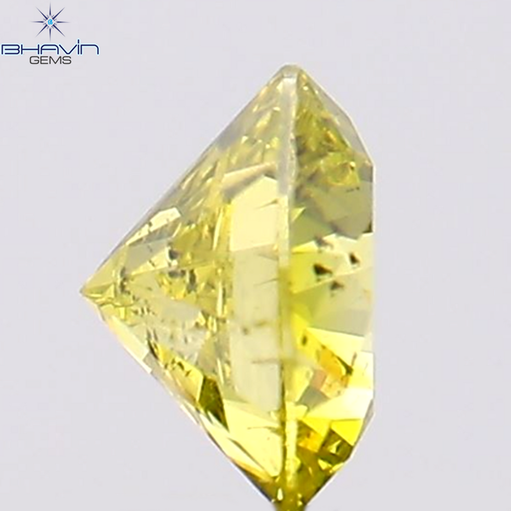 0.42 CT Round Shape Natural Diamond Yellow Color SI2 Clarity (4.73 MM)