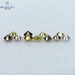 0.63 CT/11 Pcs Round Shape Natural Loose Diamond Mix Color VS2 Clarity (2.70 MM)