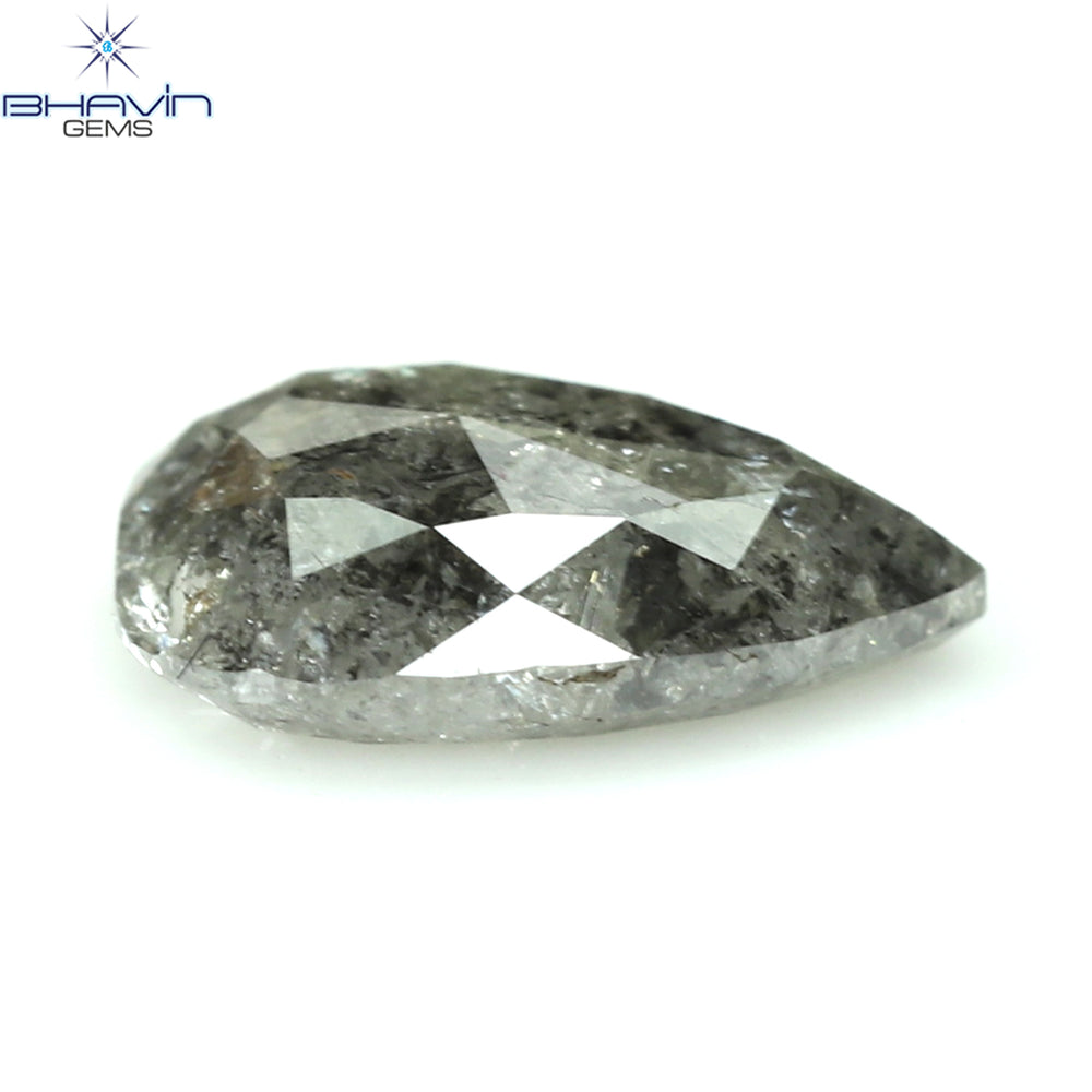 0.74 CT Pear Shape Natural Loose Diamond Salt And Pepper Color I3 Clarity (7.21 MM)