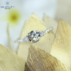 Round Rose Cut Shape Diamond Engagement Ring And Wedding Diamond Ring