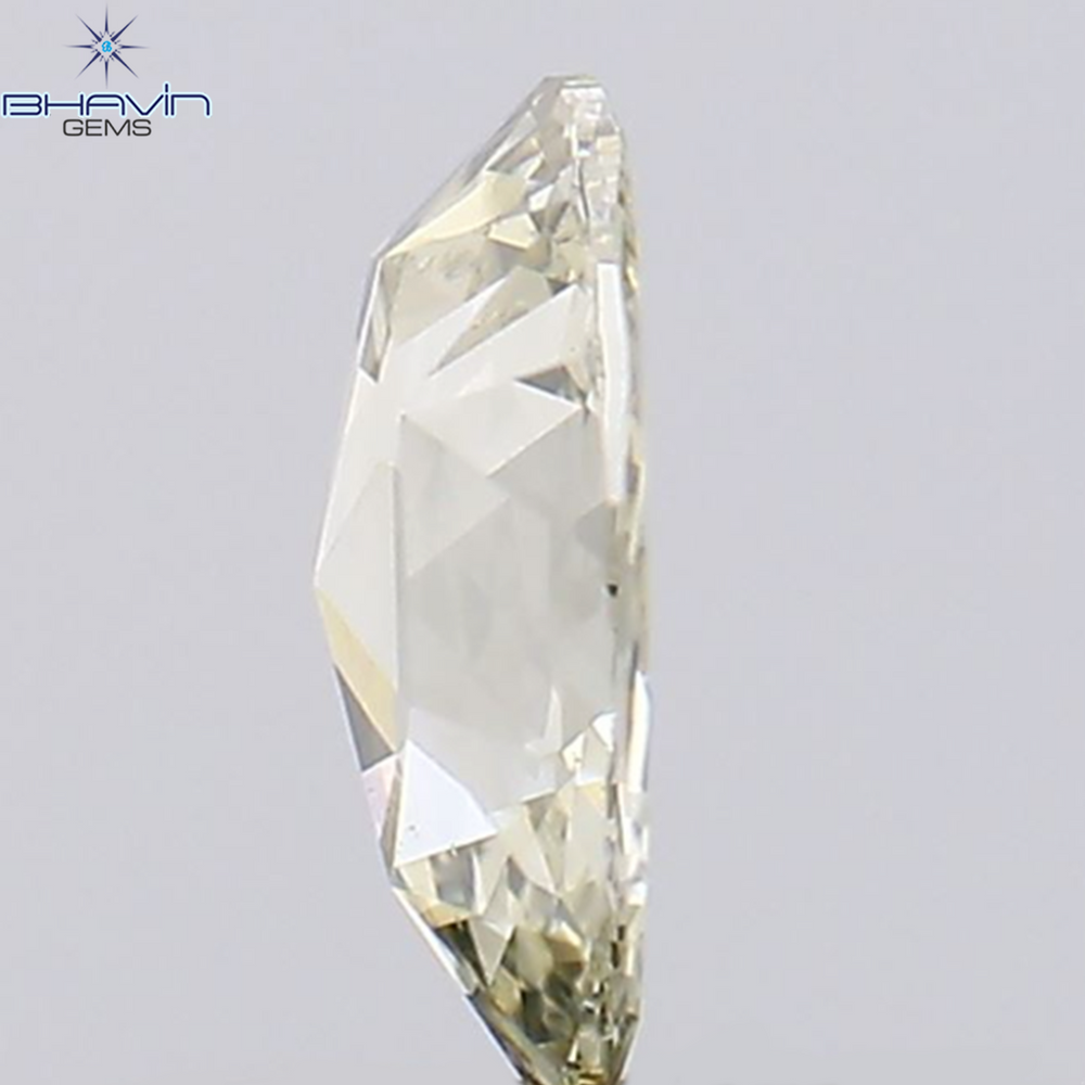 0.55 CT Rose Oval Shape Natural Diamond Brown Yellow Color SI1 Clarity (6.62 MM)