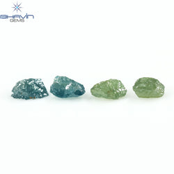 0.68 CT/4 PCS Rough Shape Enhanced Mix Color Natural Diamond I3 Clarity (4.10 MM)