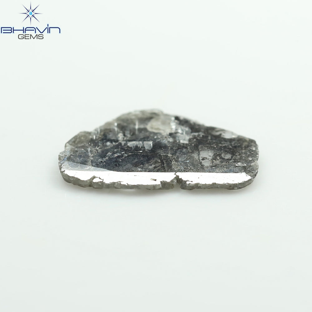 1.89 CT Slice Shape Natural Diamond Salt And Pepper Color I3 Clarity (14.30 MM)