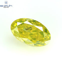 0.34 CT Oval Shape Enhanced Yellow Color Natural Diamond I3 Clarity (4.91 MM)