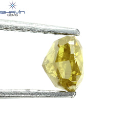 0.61 CT Cushion Shape Natural Diamond Yellow Green Color I2 Clarity (4.58 MM)