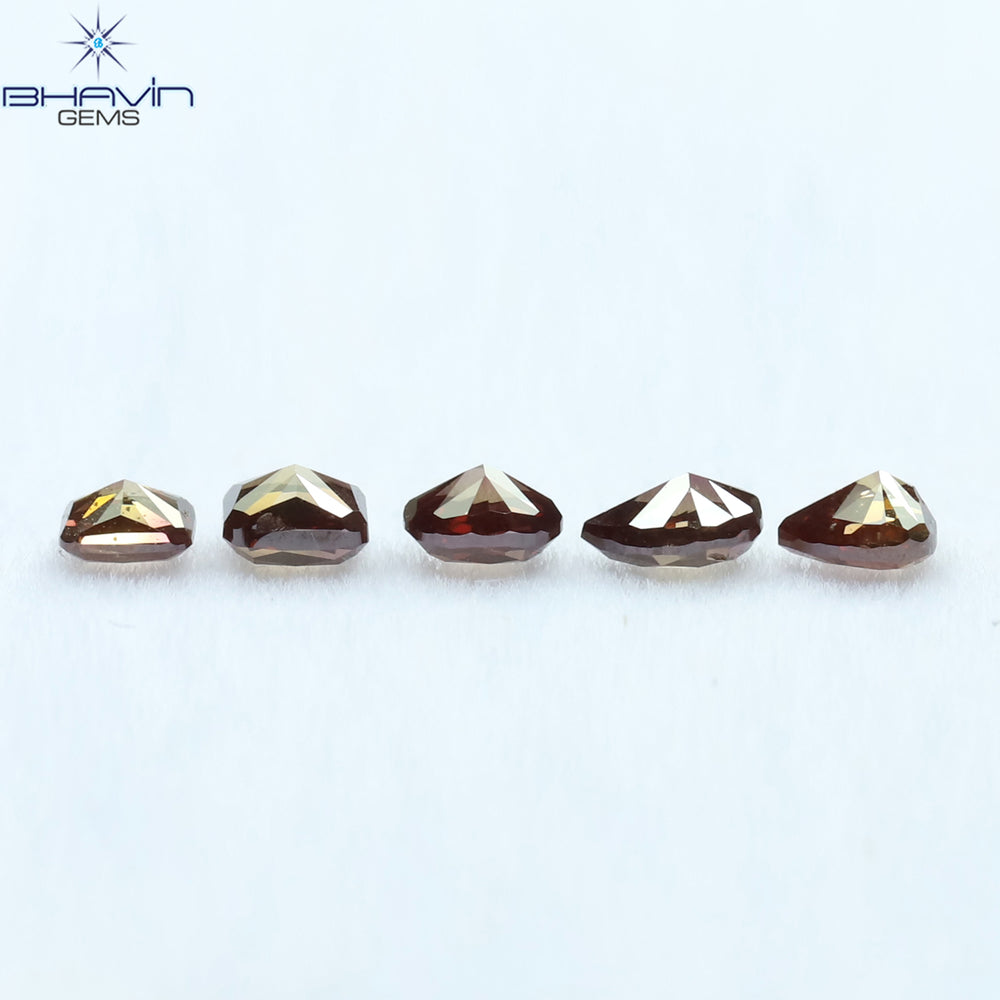 0.60 CT/5 Pcs Mix Shape Natural Loose Diamond Pink Color SI1 Clarity (3.66 MM)