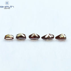 0.60 CT/5 Pcs Mix Shape Natural Loose Diamond Pink Color SI1 Clarity (3.66 MM)