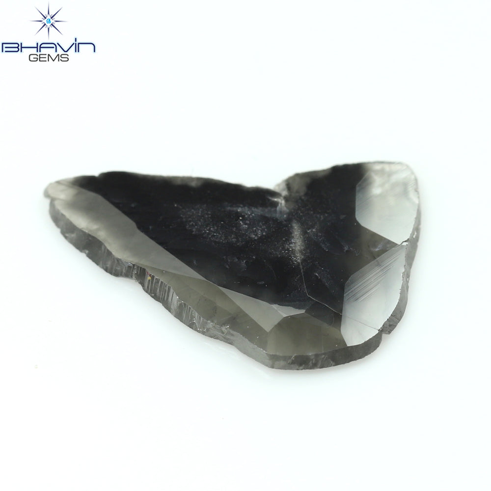 1.75 CT Slice Shape Natural Diamond Salt And Pepper Color I3 Clarity (15.74 MM)