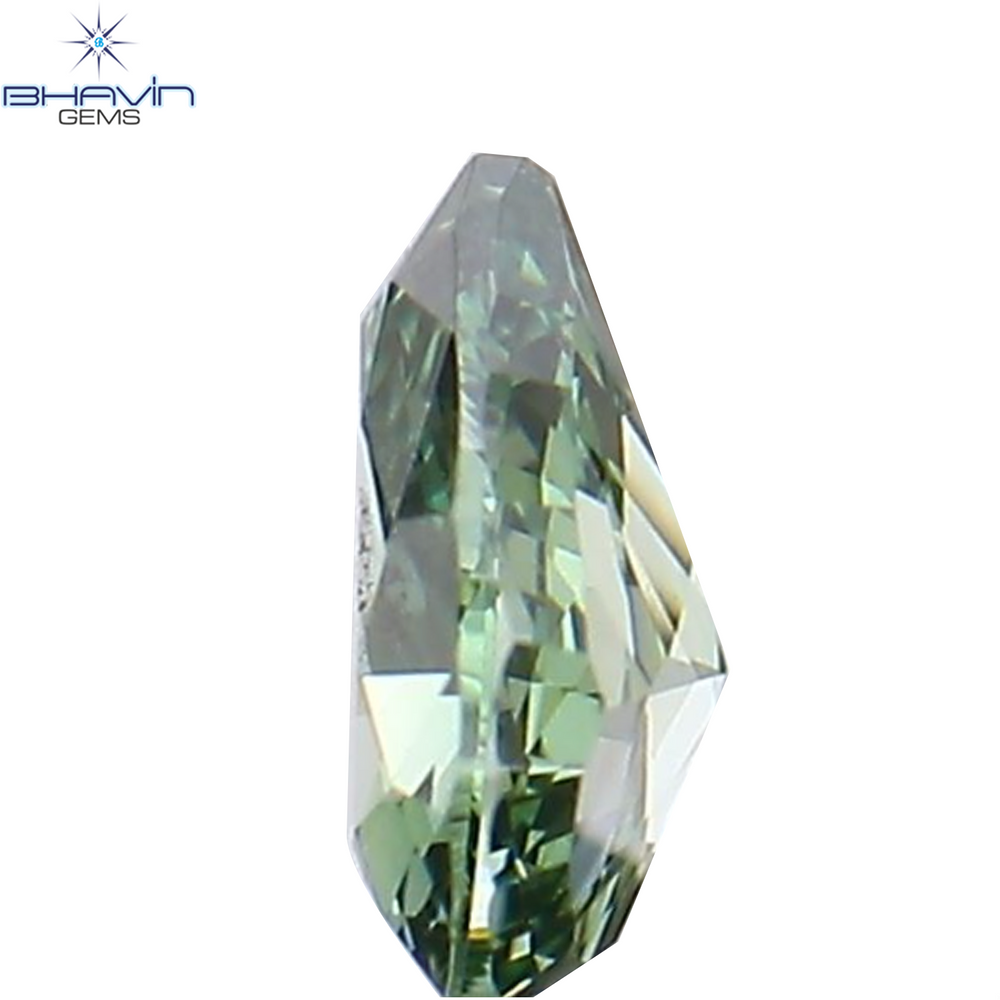 0.10 CT Pear Shape Natural Diamond Green Color VS2 Clarity (3.62 MM)